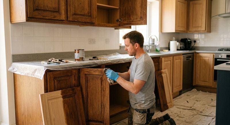 Wood Cabinet Staining in Carmel, IN